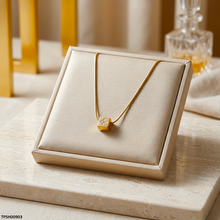 TPSH00903  MSJ Stainless Steel Square Box Pendant - TPSH