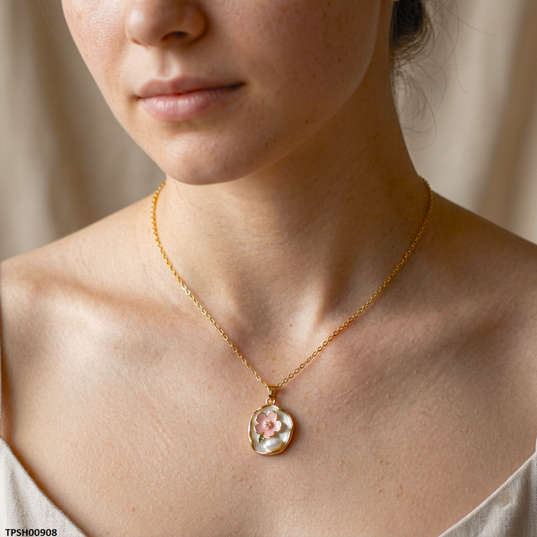 TPSH00908  MSJ Stainless Steel Flower Pendant - TPSH