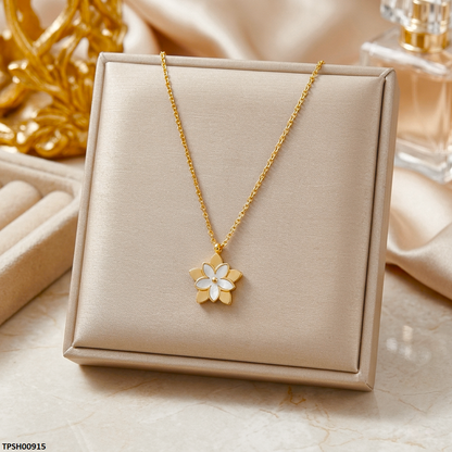 TPSH00915 MSJ Stainless Steel Star Flower Pendant - TPSH