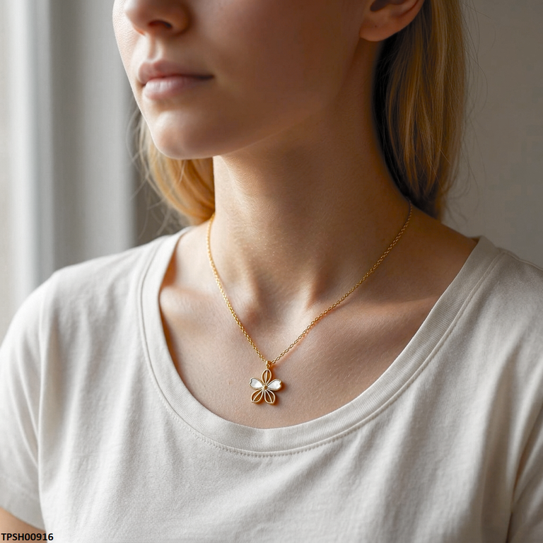 TPSH00916 MSJ Stainless Steel Flower Pendant - TPSH