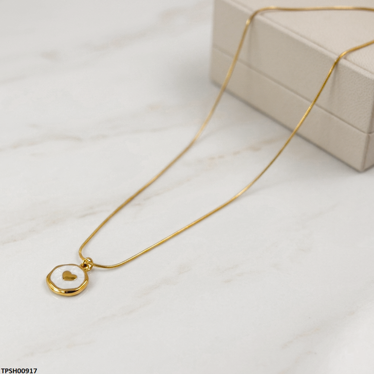 TPSH00917 MSJ Stainless Steel Round Heart Pendant - TPSH