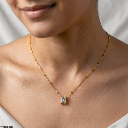 TPSH00918 MSJ Stainless Steel Rectangle Drop Pendant - TPSH
