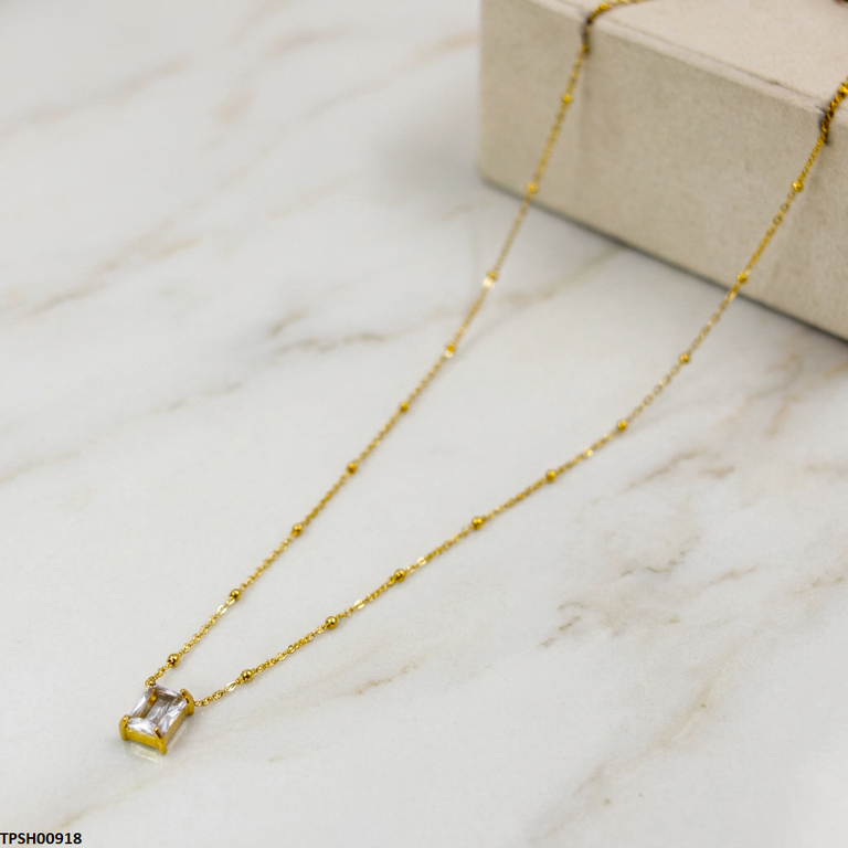 TPSH00918 MSJ Stainless Steel Rectangle Drop Pendant - TPSH
