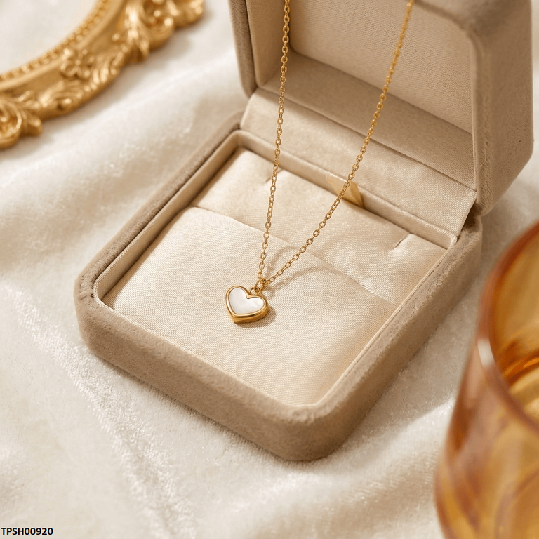 TPSH00920  MSJ Stainless Steel Heart Drop Pendant - TPSH