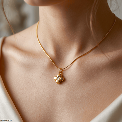 TPSH00921 MSJ Stainless Steel Clover Flower Drop Pendant - TPSH