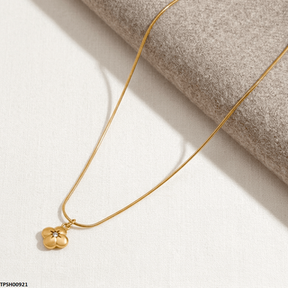 TPSH00921 MSJ Stainless Steel Clover Flower Drop Pendant - TPSH