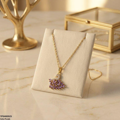 TPSH00925 BHS Duck Stainless Steal Zircon Stone Pendant - TPSH