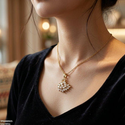 TPSH00925 BHS Duck Stainless Steal Zircon Stone Pendant - TPSH