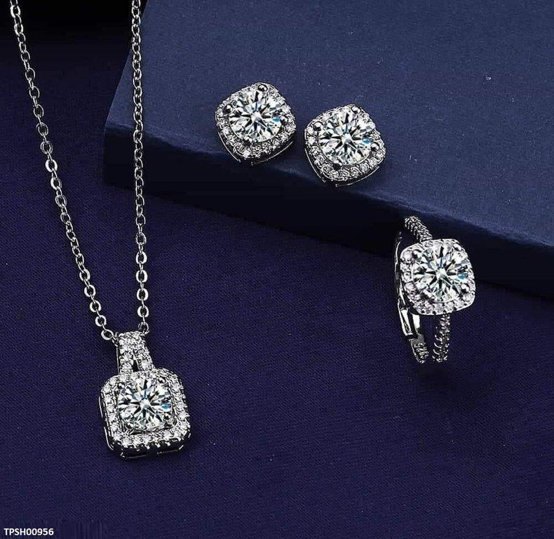 TPSH00956 LSH Square Stone Pendant Set - TPSH