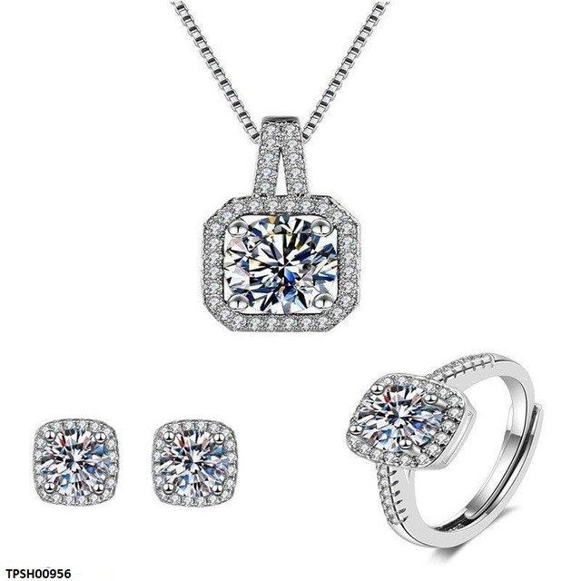TPSH00956 LSH Square Stone Pendant Set - TPSH