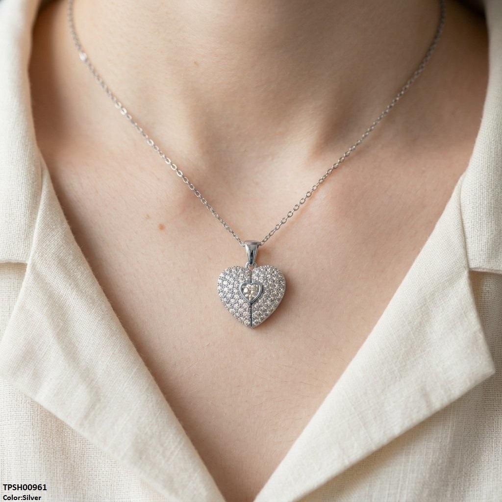 TPSH00961 TNR Stainless Steel Zicon Heart Pendant - TPSH