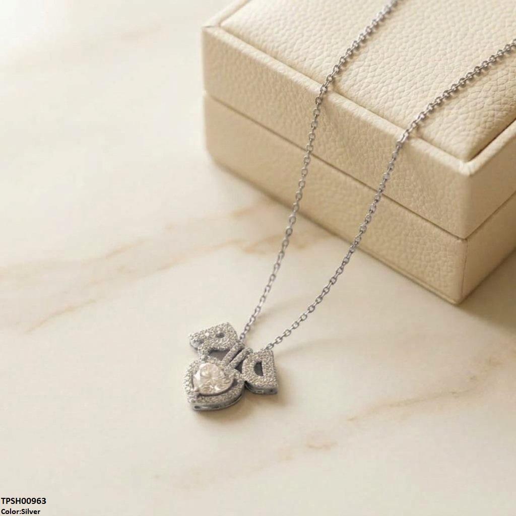TPSH00963 TNR Stainless Steel Zircon Heart Pendant - TPSH