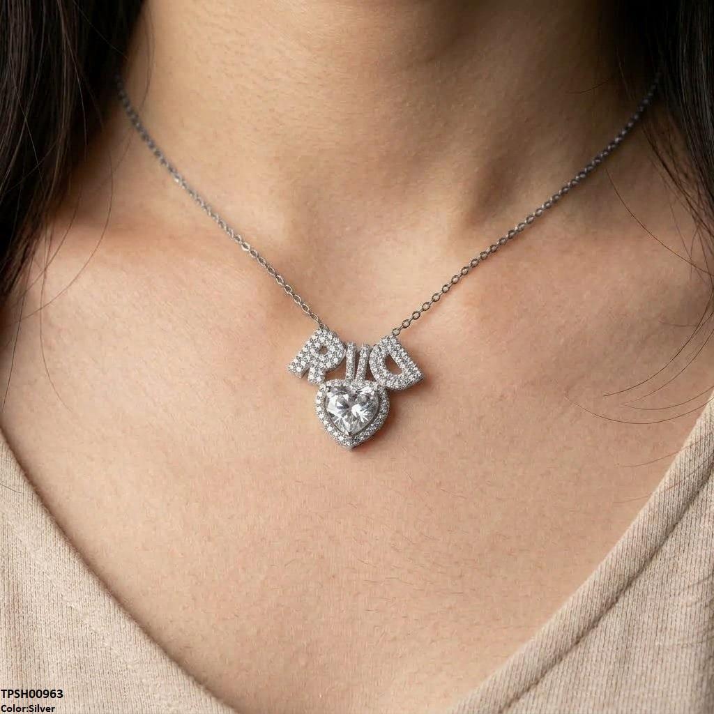 TPSH00963 TNR Stainless Steel Zircon Heart Pendant - TPSH
