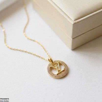 TPSH00975 TNR Stainless Steel Zircon Round Pendant - TPSH