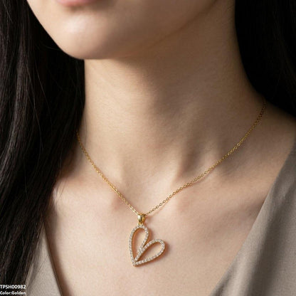 TPSH00982  TNR Stainless Steel Zircon Heart Pendant - TPSH