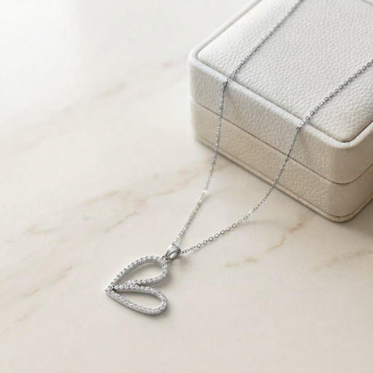TPSH00982  TNR Stainless Steel Zircon Heart Pendant - TPSH