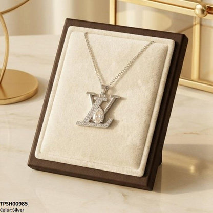 TPSH00985 TNR Stainless Steel Zircon Tear Pendant - TPSH
