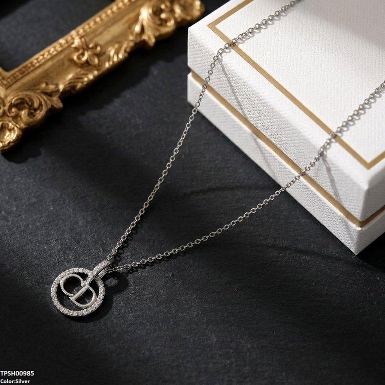 TPSH01005 TNR Stainless Steel Zircon Round Pendant - TPSH