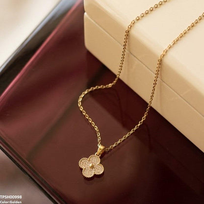 TPSH00998 TNR Stainless Steel Zircon Flower Pendant - TPSH