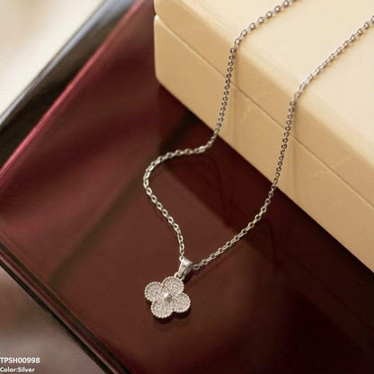 TPSH00998 TNR Stainless Steel Zircon Flower Pendant - TPSH
