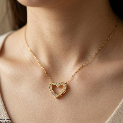 TPSH01006 TNR Stainless Steel Zircon Heart  Pendant - TPSH