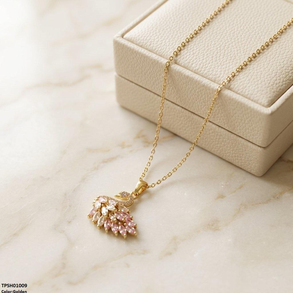 TPSH01009 TNR Stainless Steel Zircon Duck Pendant - TPSH