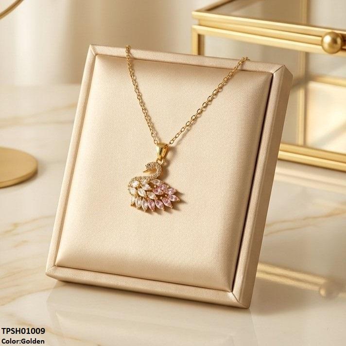 TPSH01009 TNR Stainless Steel Zircon Duck Pendant - TPSH