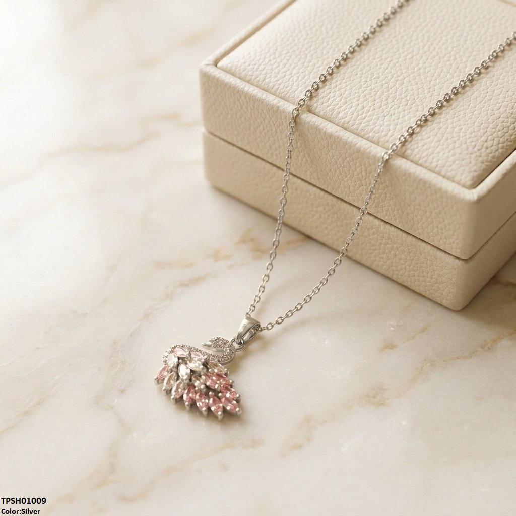 TPSH01009 TNR Stainless Steel Zircon Duck Pendant - TPSH