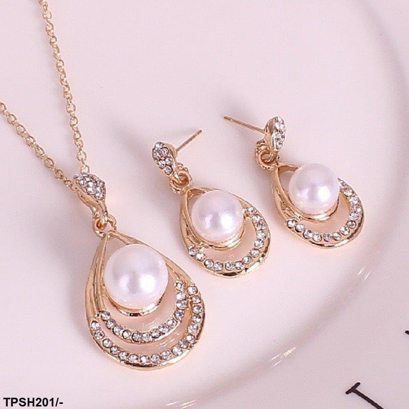 TPSH201 LHY Pear Pearl Pendent Set