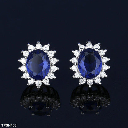 TPSH453 BLX Oval Flower Pendant Set