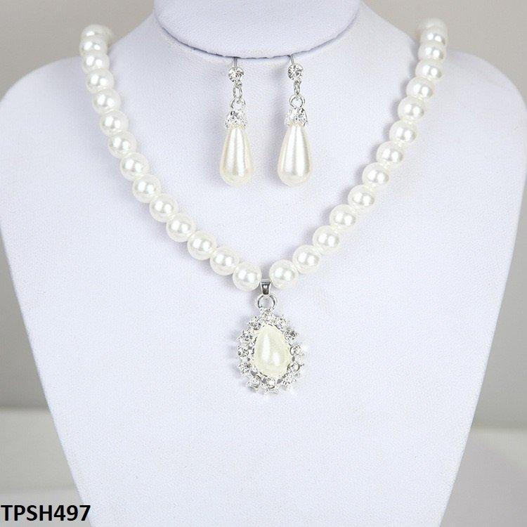 TPSH497 LQP Pearl Pendent Set