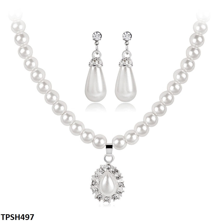TPSH497 LQP Pearl Pendent Set