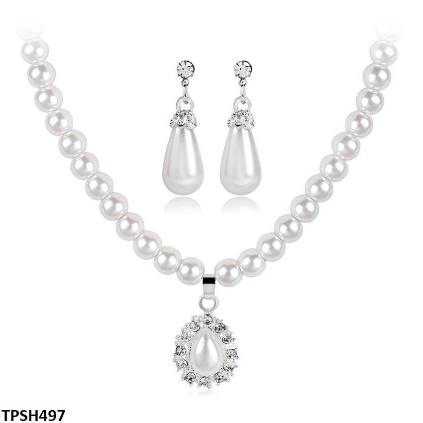 TPSH497 LQP Pearl Pendent Set