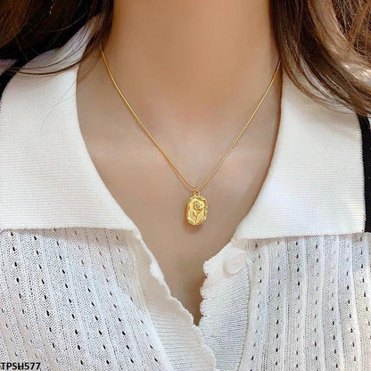 TPSH577 DGF Printed Flower Stainless Steel Pendent