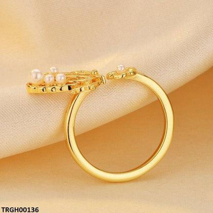 TRGH00136 ZFQ Butterfly  Flower Ring Adjustable - TRGH