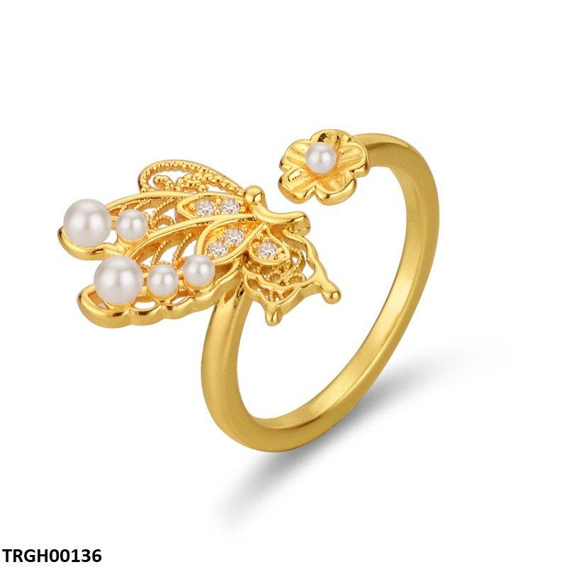TRGH00136 ZFQ Butterfly  Flower Ring Adjustable - TRGH