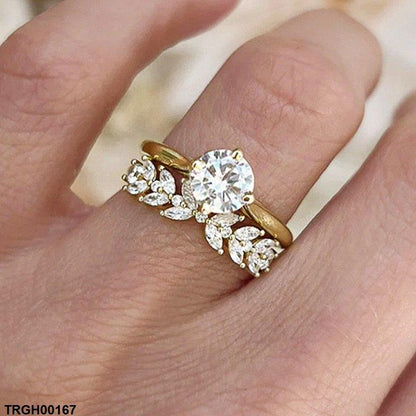 TRGH00167 CSH Round Marquise Couple Ring - TRGH