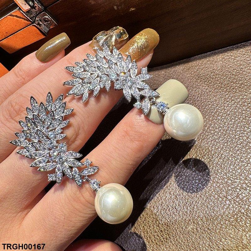 TEDH00431 CSH Leaf Pearl Drop Earrings - TEDH