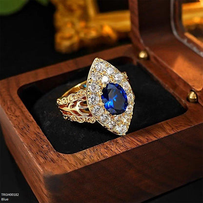 TRGH00182 GWH Oval Blue Sapphire Ring - TRGH