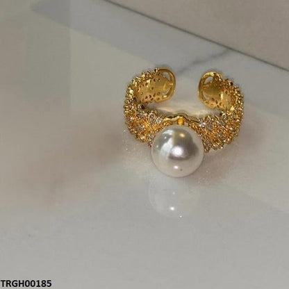 TRGH00185 WNS Imp Pearl Round Ring Adjustable - TRGH