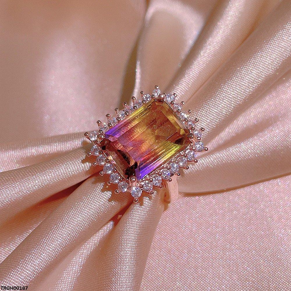 TRGH00187 KYC Rectangle Ametrine Ring Adjustable - TRGH