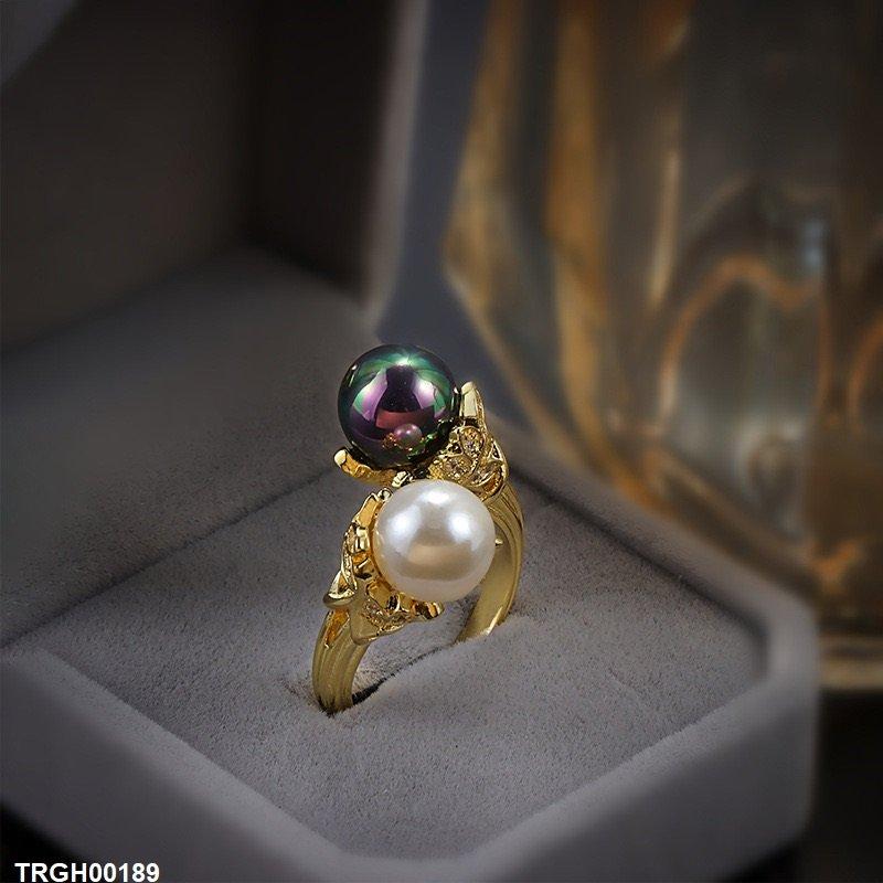 TRGH00189 KYC Double Pearl Ring Adjustable - TRGH