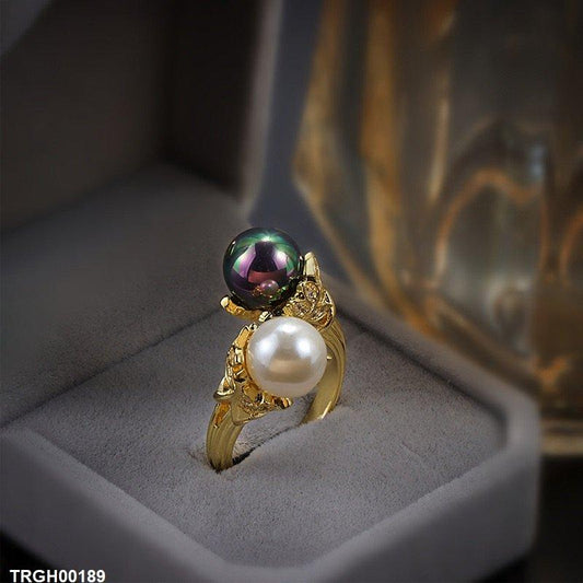 TRGH00189 KYC Double Pearl Ring Adjustable - TRGH