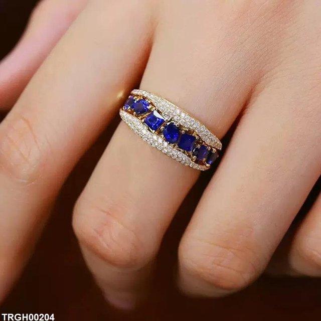 TRGH00204 CSH Square Blue Stone Ring - TRGH