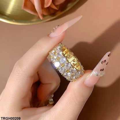 TRGH00209 KYC Round Double Stone Ring - TRGH