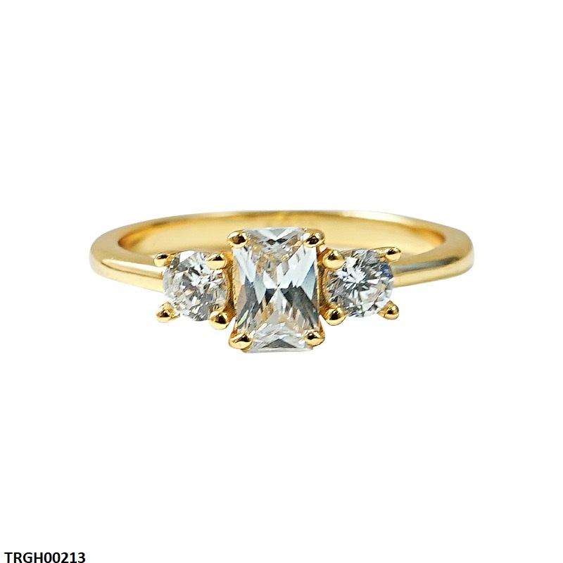 TRGH00213 KRL  Rectangle ZIRCON Stone Ring Adjustable -TRGH
