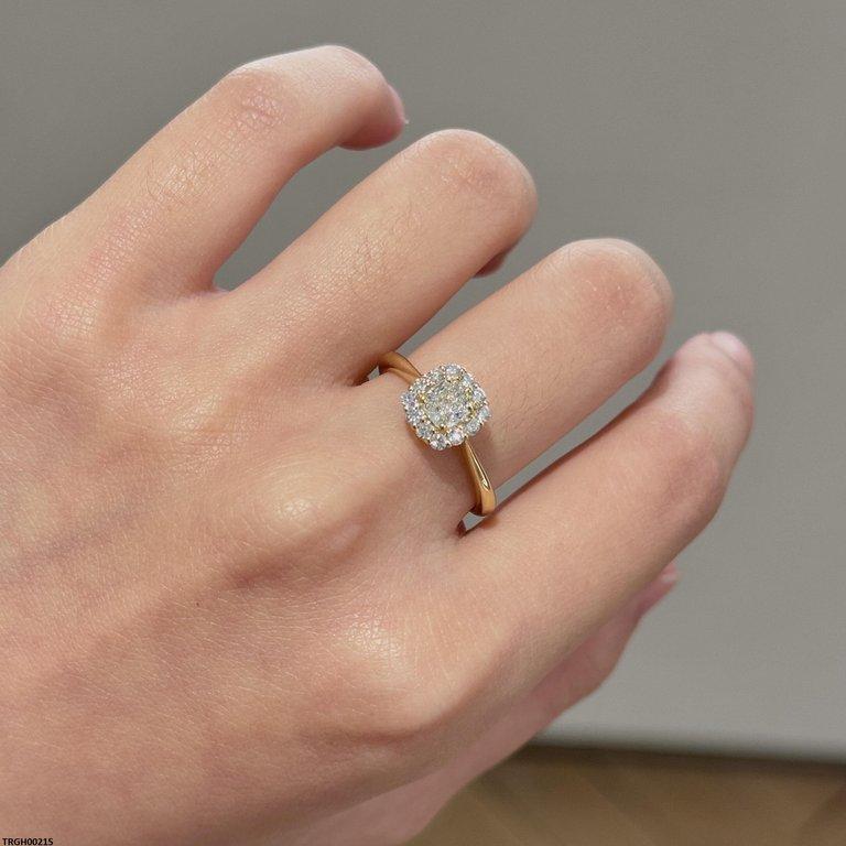 TRGH00215 KRL Round Flower ZIRCON Stone Ring Adjustable -TRGH