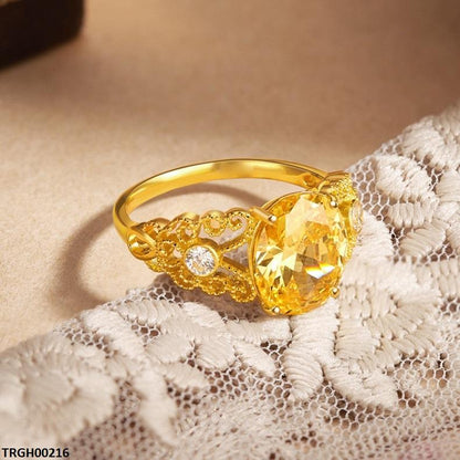 TRGH00216 KRL Oval ZIRCON Stone Ring Adjustable -TRGH
