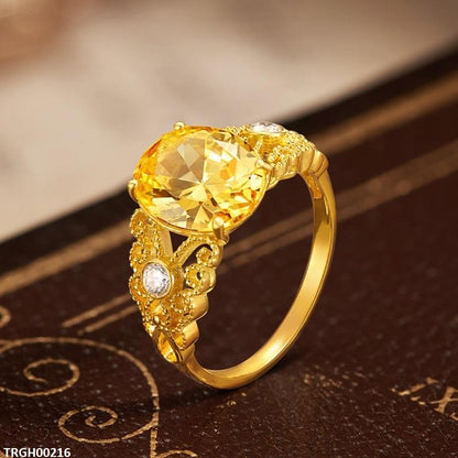 TRGH00216 KRL Oval ZIRCON Stone Ring Adjustable -TRGH