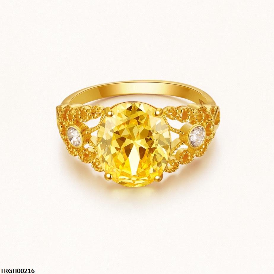 TRGH00216 KRL Oval ZIRCON Stone Ring Adjustable -TRGH
